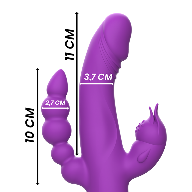 INTENSE - VIBRATEUR EN SILICONE CASANOVA RABBIT TRIPLE MOTEUR VIOLET INTENSE FUN