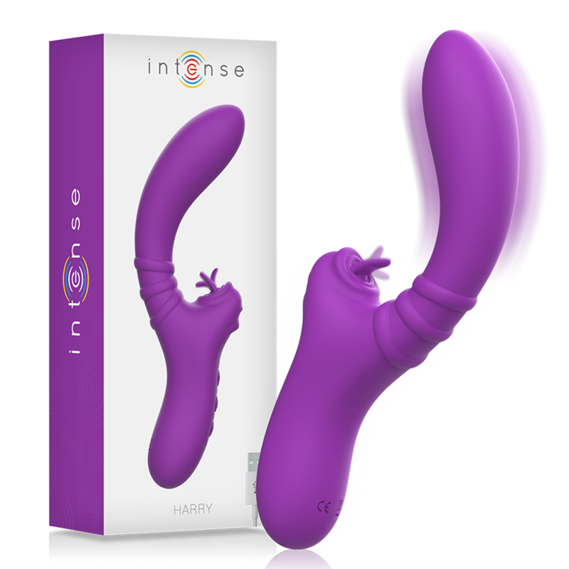 INTENSE - VIBRATEUR FLEXIBLE HARRY AVEC LANGUE VIOLET INTENSE FUN