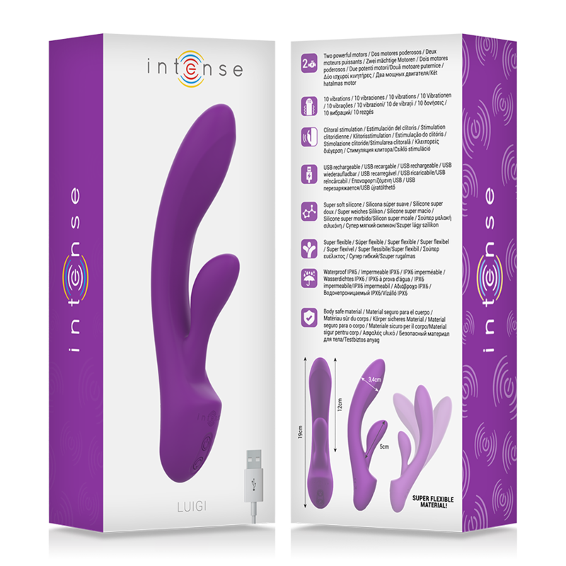 INTENSE - LUIGI RABBIT VIBRATEUR LIQUIDE SILICONE VIOLET INTENSE FUN