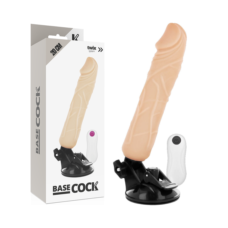 BASECOCK - VIBRATEUR RÉALISTE TÉLÉCOMMANDE NATUREL 20 CM -O- 4 CM BASECOCK