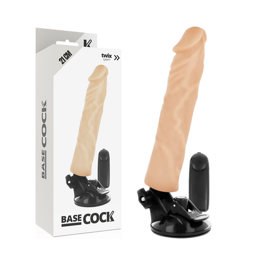 BASECOCK - VIBRATEUR RÉALISTE TÉLÉCOMMANDE NATUREL 21 CM -O- 4 CM BASECOCK