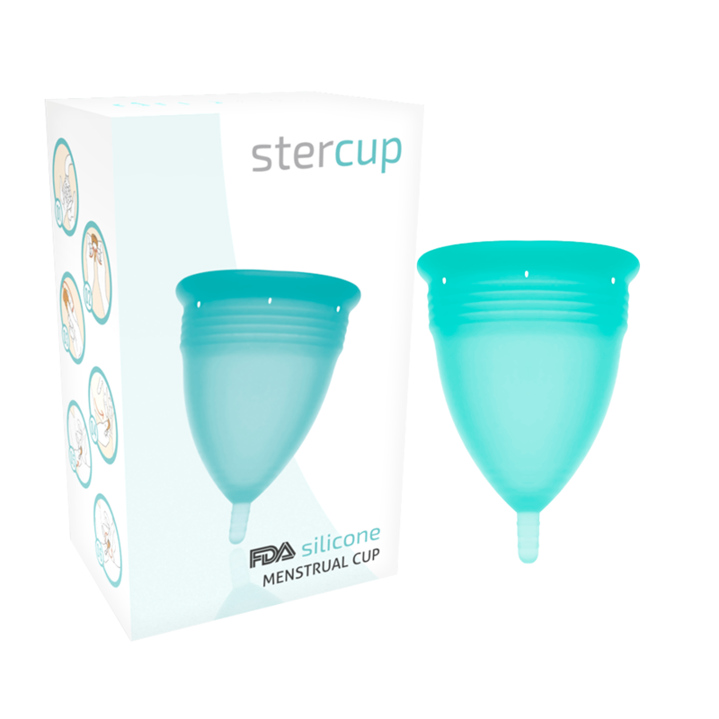 STERCUP - COUPE MENSTRUELLE EN SILICONE FDA AIGUE-MARINE - TAILLE S STERCUP