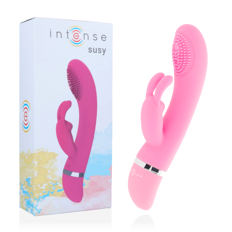 INTENSE - VIBRATEUR OSCILLANT SUSY SILICONE LAPIN ROSE INTENSE FUN