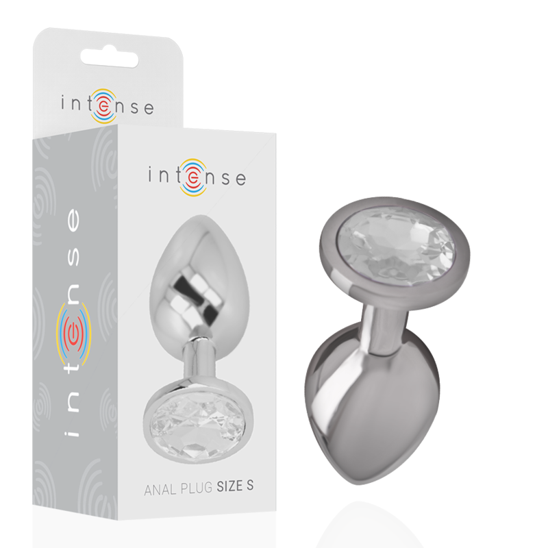 INTENSE - PLUG ANAL EN MÉTAL ALUMINIUM AVEC CRISTAL DARGENT TAILLE S INTENSE ANAL TOYS