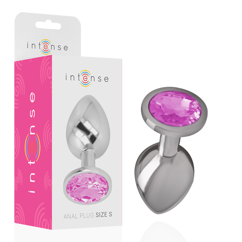 INTENSE - PLUG ANAL EN MÉTAL ALUMINIUM AVEC CRISTAL ROSE TAILLE S INTENSE ANAL TOYS