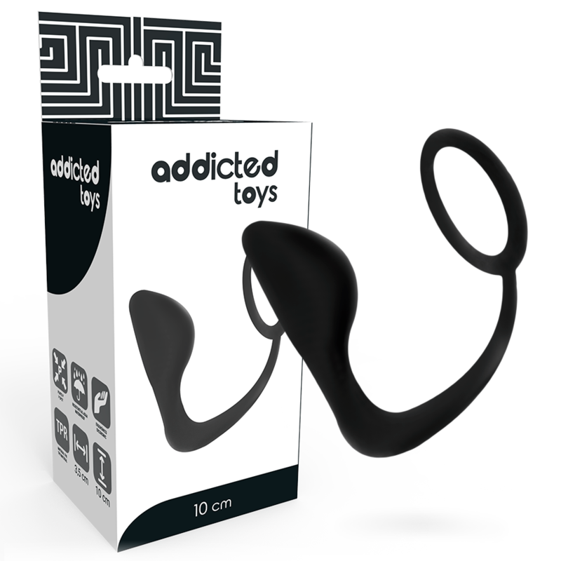ADDICTED TOYS - PLUG ANAL AVEC ANNEAU PÉNIS NOIR ADDICTED TOYS
