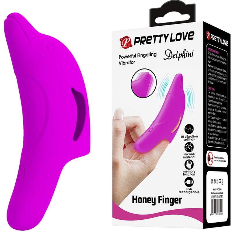 PRETTY LOVE - PUISSANT STIMULATEUR DE DOIGTS VIOLET DELPHINI PRETTY LOVE