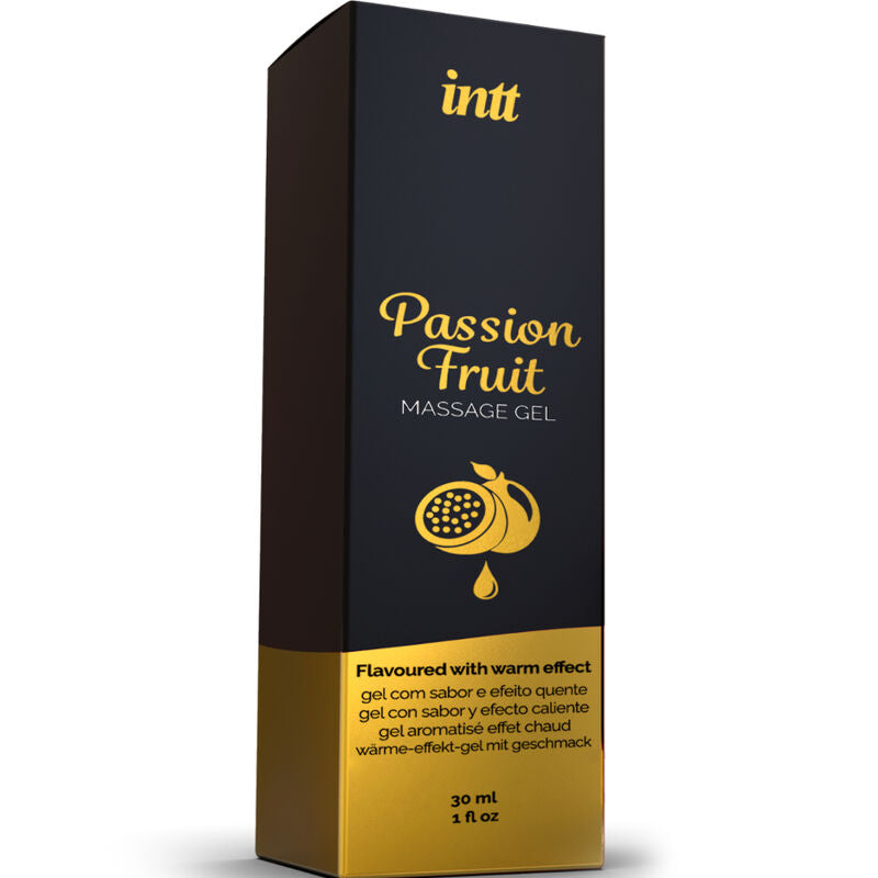 INTT MASSAGE & ORAL SEX - GEL DE MASSAGE SAVEUR FRUIT DE LA PASSION AVEC EFFET CHALEUR INTT MASSAGE & ORAL SEX