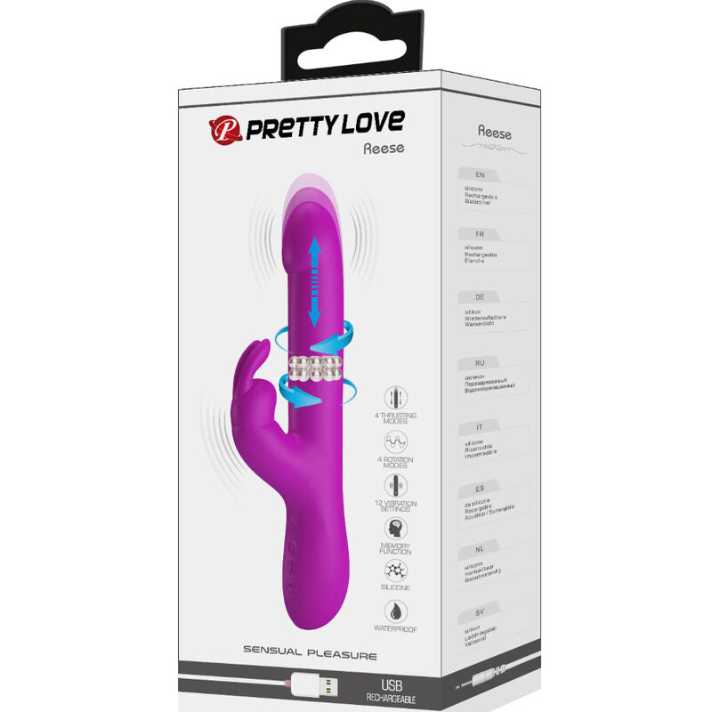 PRETTY LOVE - VIBRATEUR REESE AVEC ROTATION VIOLET PRETTY LOVE