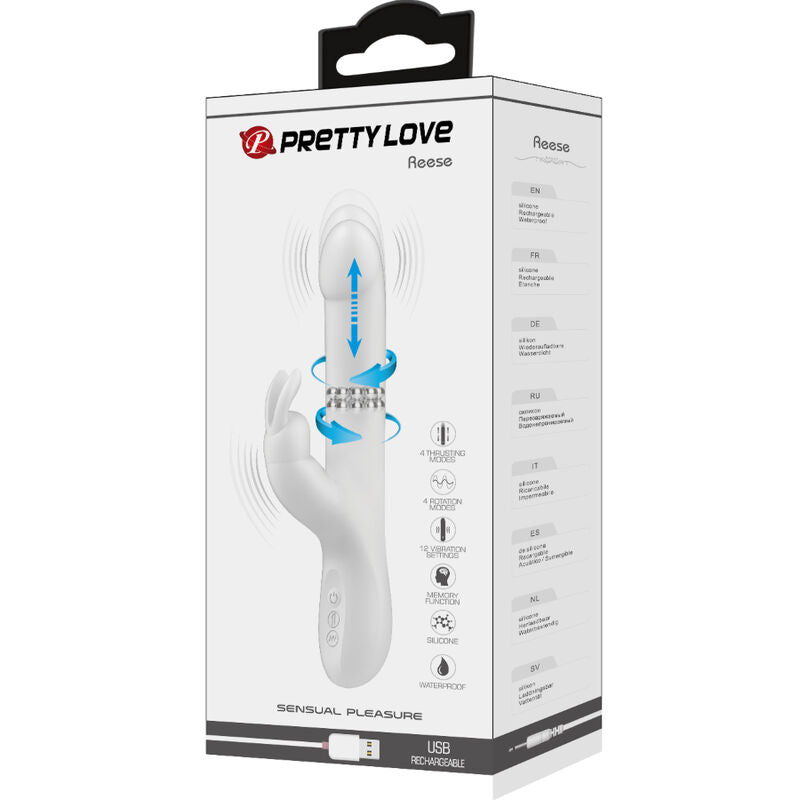 PRETTY LOVE - VIBRATEUR REESE AVEC ROTATION ARGENTÉE PRETTY LOVE