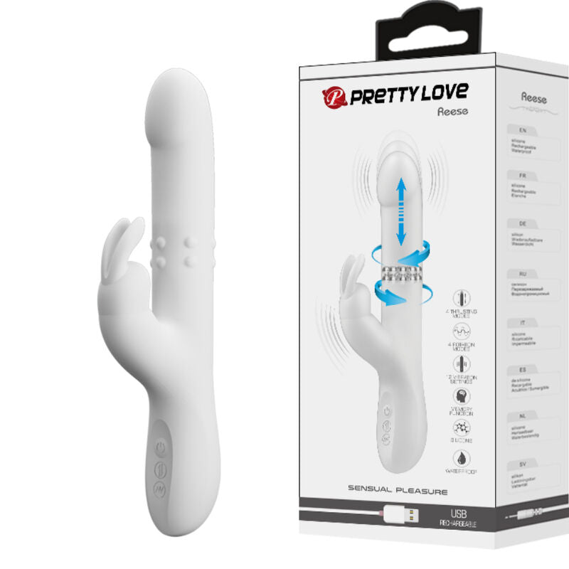 PRETTY LOVE - VIBRATEUR REESE AVEC ROTATION ARGENTÉE PRETTY LOVE