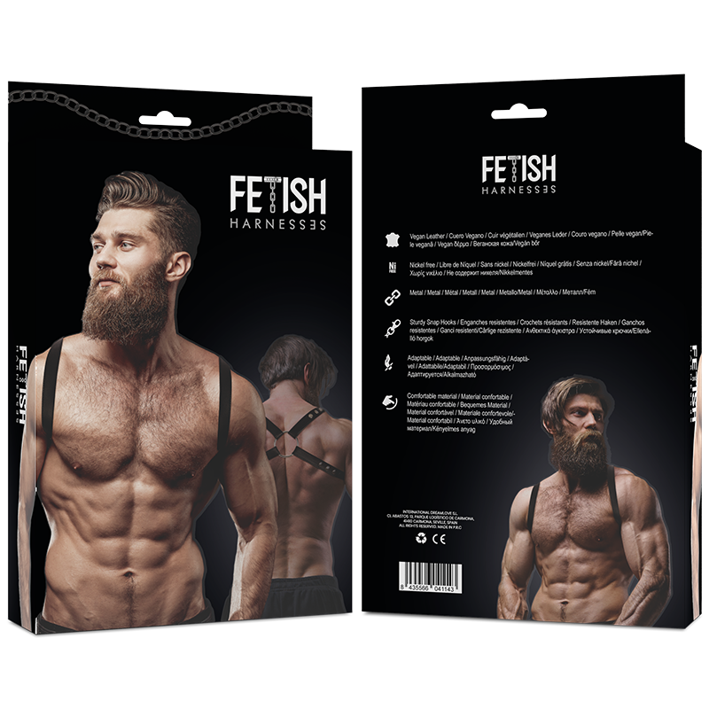 FETISH SUBMISSIVE ATTITUDE - HARNAIS DOS EN ÉCO-CUIR POUR HOMMES FETISH SUBMISSIVE ATTITUDE