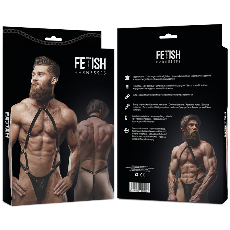 FETISH SUBMISSIVE ATTITUDE - HARNAIS JOCK STRAP EN CUIR ÉCOLOGIQUE POUR HOMMES FETISH SUBMISSIVE ATTITUDE