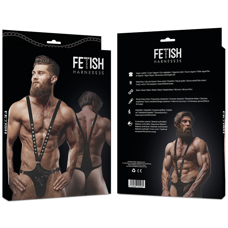 FETISH SUBMISSIVE ATTITUDE - HARNAIS EN CUIR ÉCOLOGIQUE EN FORME DE V POUR HOMMES FETISH SUBMISSIVE ATTITUDE