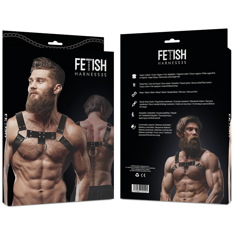 FETISH SUBMISSIVE ATTITUDE - HARNAIS DE POITRINE EN ÉCO-CUIR POUR HOMMES FETISH SUBMISSIVE ATTITUDE