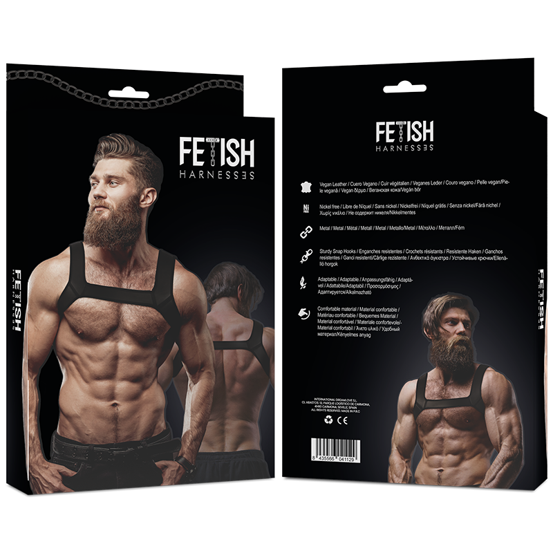 FETISH SUBMISSIVE ATTITUDE - HARNAIS DE POITRINE EN NÉOPRÈNE POUR HOMMES TAILLE M FETISH SUBMISSIVE ATTITUDE