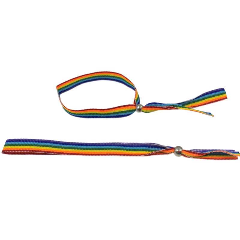 PRIDE - BRACELET BALLE EN ARGENT DRAPEAU LGBT PRIDE