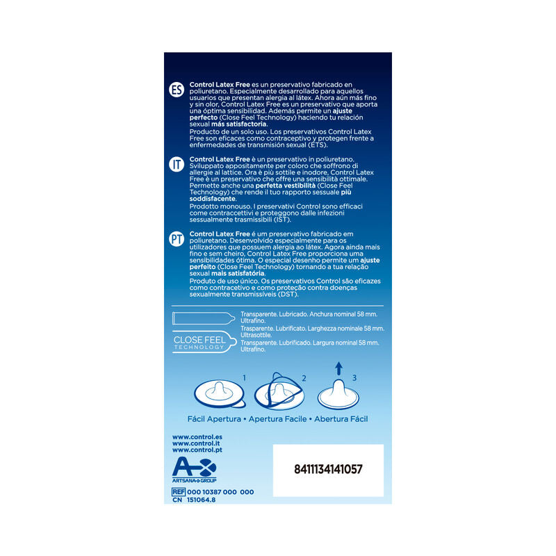 CONTROL - FREE SIN LATEX CONDOMS 5 UNITS CONTROL CONDOMS