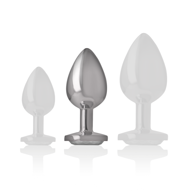 INTENSE - PLUG ANAL MÉTAL ALUMINIUM COEUR BLANC TAILLE M INTENSE ANAL TOYS