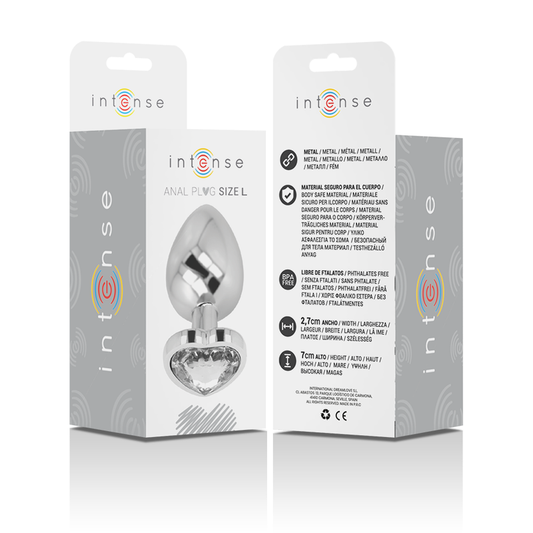 INTENSE - PLUG ANAL MÉTAL ALUMINIUM COEUR BLANC TAILLE L INTENSE ANAL TOYS