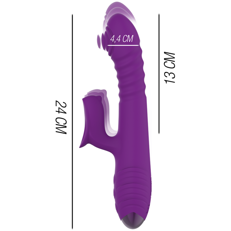 INTENSE - VIBRATEUR RECHARGEABLE MULTIFONCTION IGGY UP & DOWN AVEC STIMULATEUR CLITORAL VIOLET INTENSE FUN