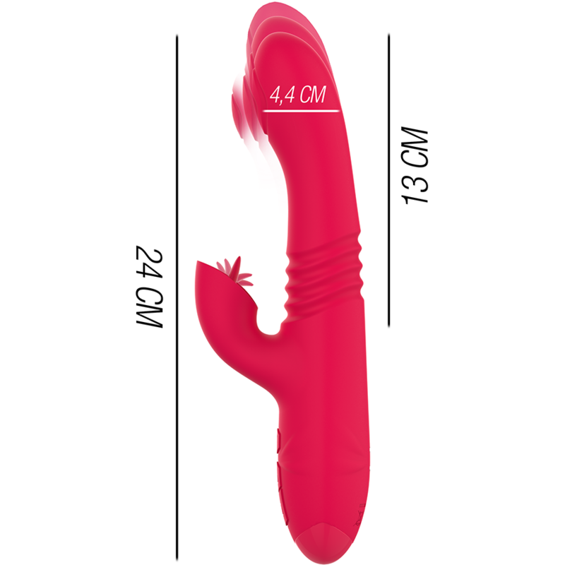 INTENSE - VIBRATEUR UP & DOWN RECHARGEABLE MULTIFONCTION DUA AVEC LANGUE ROUGE INTENSE FUN