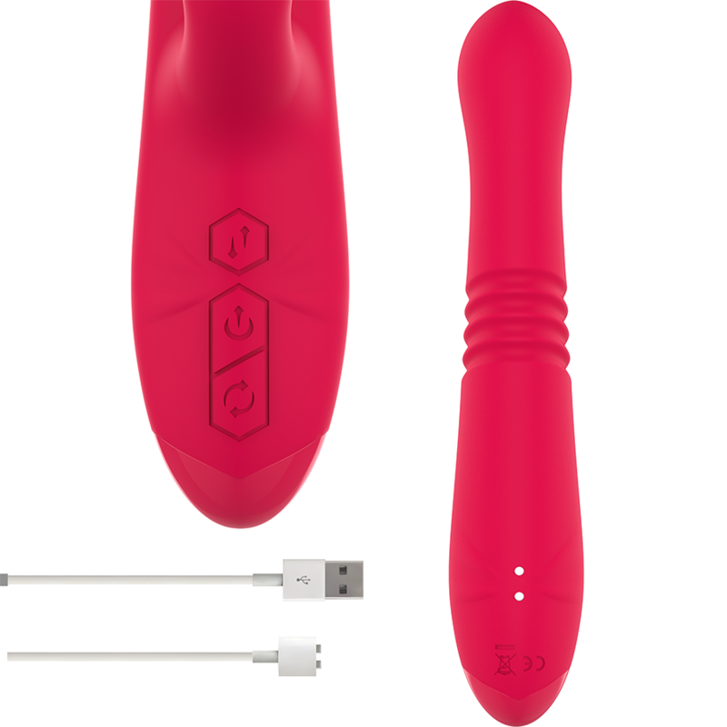 INTENSE - VIBRATEUR UP & DOWN RECHARGEABLE MULTIFONCTION DUA AVEC LANGUE ROUGE INTENSE FUN