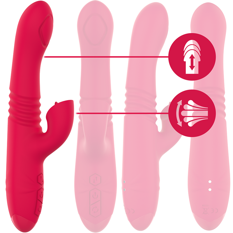 INTENSE - VIBRATEUR UP & DOWN RECHARGEABLE MULTIFONCTION DUA AVEC LANGUE ROUGE INTENSE FUN