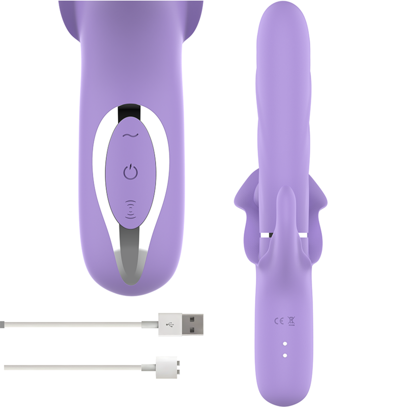 INTENSE - BILLIE VIBRATEUR À ASPIRATION RECHARGEABLE MULTIFONCTIONNEL AVEC BOUTON POUSSOIR VIOLET INTENSE FUN
