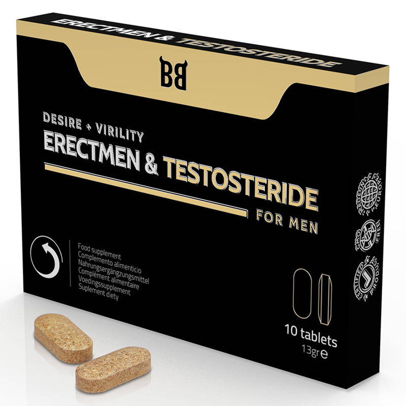 BLACK BULL - ERECTMEN & TESTOSTERIDE PUISSANCE ET TESTOSTÉRONE POUR HOMMES 10 GÉLULES BLACK BULL
