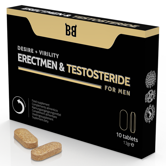 BLACK BULL - ERECTMEN & TESTOSTERIDE PUISSANCE ET TESTOSTÉRONE POUR HOMMES 10 GÉLULES BLACK BULL