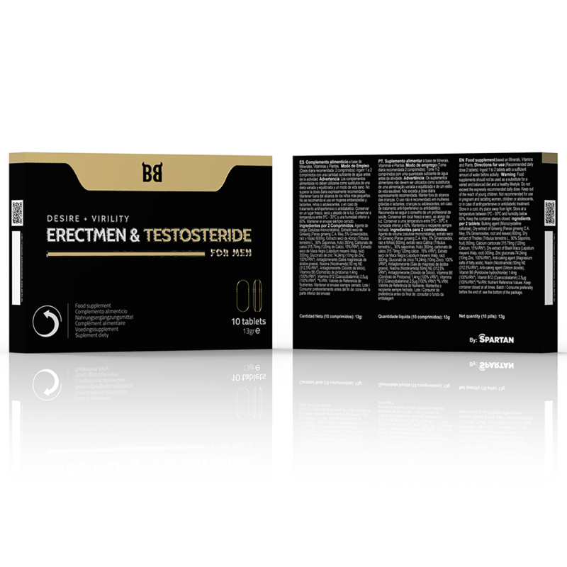 BLACK BULL - ERECTMEN & TESTOSTERIDE PUISSANCE ET TESTOSTÉRONE POUR HOMMES 10 GÉLULES BLACK BULL