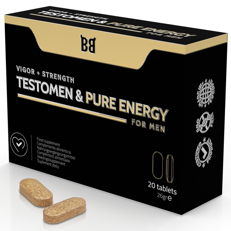 BLACK BULL - TESTOMEN & PURE ENERGY ENHANCER POUR HOMMES 20 GÉLULES BLACK BULL