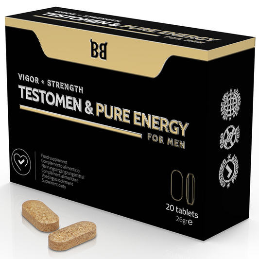 BLACK BULL - TESTOMEN & PURE ENERGY ENHANCER POUR HOMMES 20 GÉLULES BLACK BULL