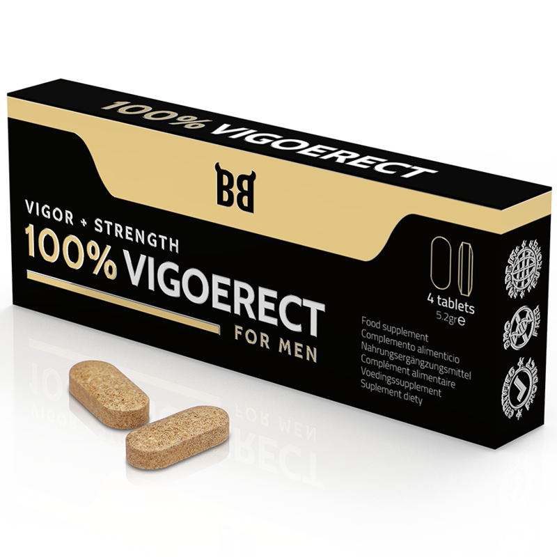 BLACK BULL - 100% VIGOERECT VIGEUR + FORCE POUR HOMME 4 COMPRIMES BLACK BULL