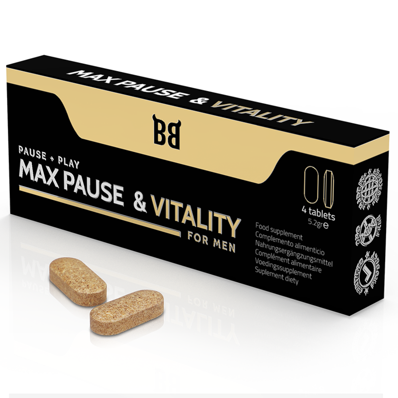 BLACK BULL - RETARDATEUR DE PAUSE ET DE VITALITÉ MAXIMALE POUR HOMMES 4 GÉLULES BLACK BULL