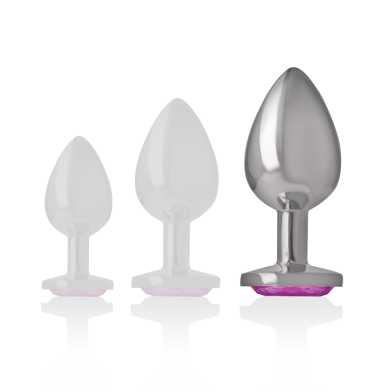 INTENSE - PLUG ANAL EN MÉTAL ALUMINIUM AVEC CRISTAL ROSE TAILLE L INTENSE ANAL TOYS