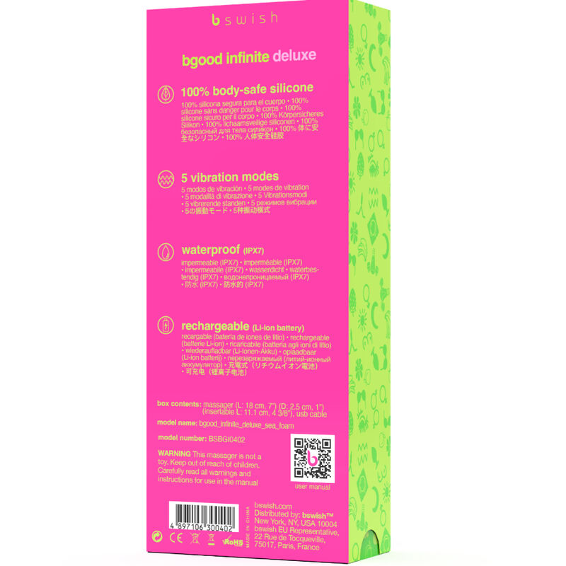 B SWISH - VIBRATEUR RECHARGEABLE B SWISH - BGOOD INFINITE DELUXE SILICONE BLEU B SWISH