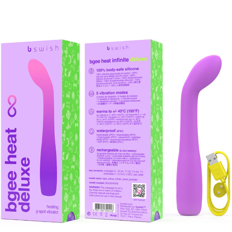 B SWISH - VIBRATEUR RECHARGEABLE BGEE HEAT INFINITE DELUXE LAVANDE SILICONE B SWISH