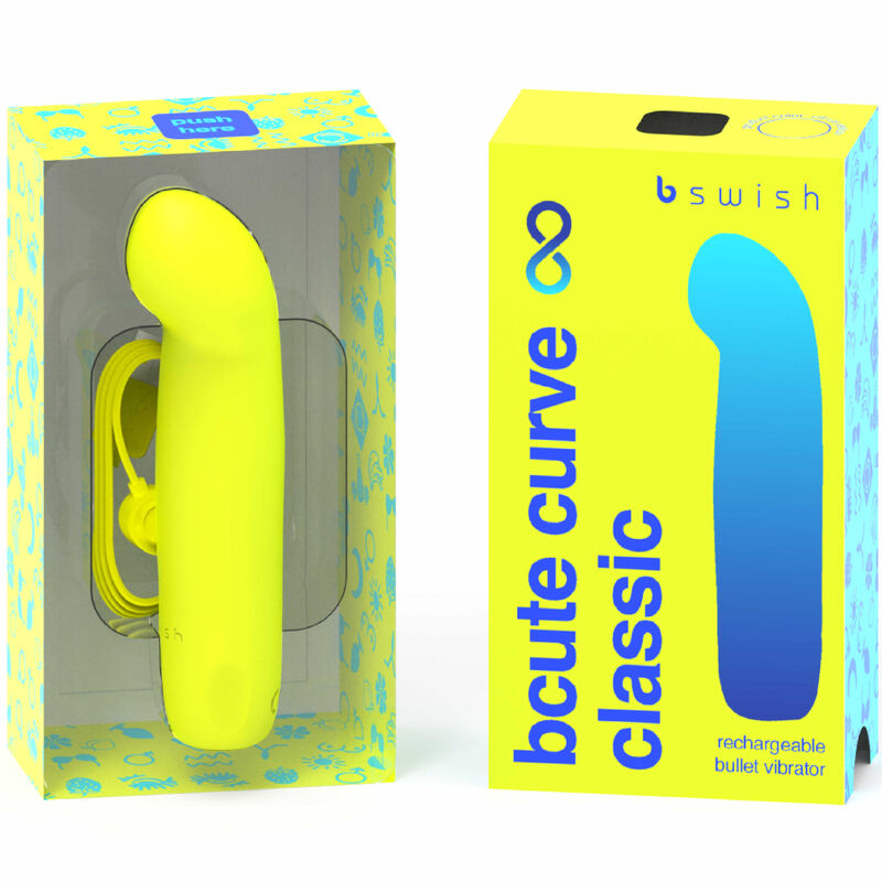 B SWISH - VIBRATEUR EN SILICONE RECHARGEABLE BCUTE CURVE INFINITE CLASSIC JAUNE B SWISH