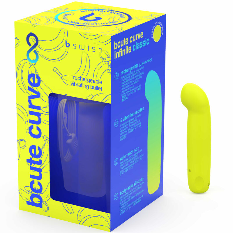 B SWISH - VIBRATEUR EN SILICONE RECHARGEABLE BCUTE CURVE INFINITE CLASSIC ÉDITION LIMITÉE JAUNE B SWISH