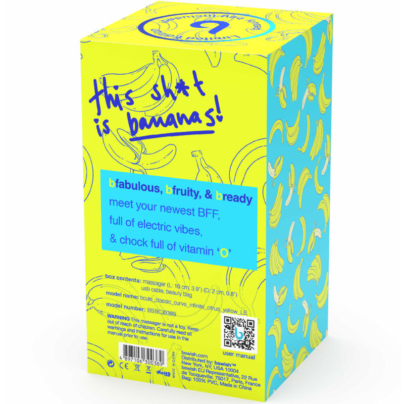 B SWISH - VIBRATEUR EN SILICONE RECHARGEABLE BCUTE CURVE INFINITE CLASSIC ÉDITION LIMITÉE JAUNE B SWISH