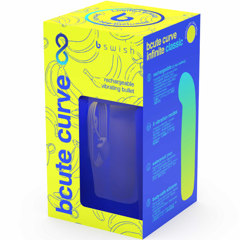 B SWISH - VIBRATEUR EN SILICONE RECHARGEABLE BCUTE CURVE INFINITE CLASSIC ÉDITION LIMITÉE JAUNE B SWISH