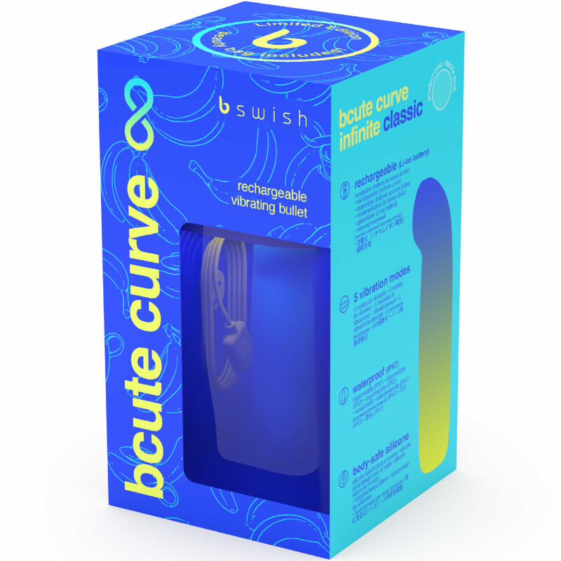 B SWISH - VIBRATEUR RECHARGEABLE EN SILICONE BLEU BCUTE CURVE INFINITE CLASSIC ÉDITION LIMITÉE B SWISH