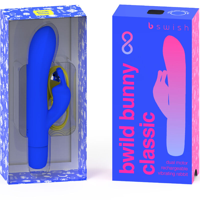 B SWISH - VIBRATEUR RECHARGEABLE CLASSIQUE BWILD BUNNY INFINITE SILICONE BLEU B SWISH