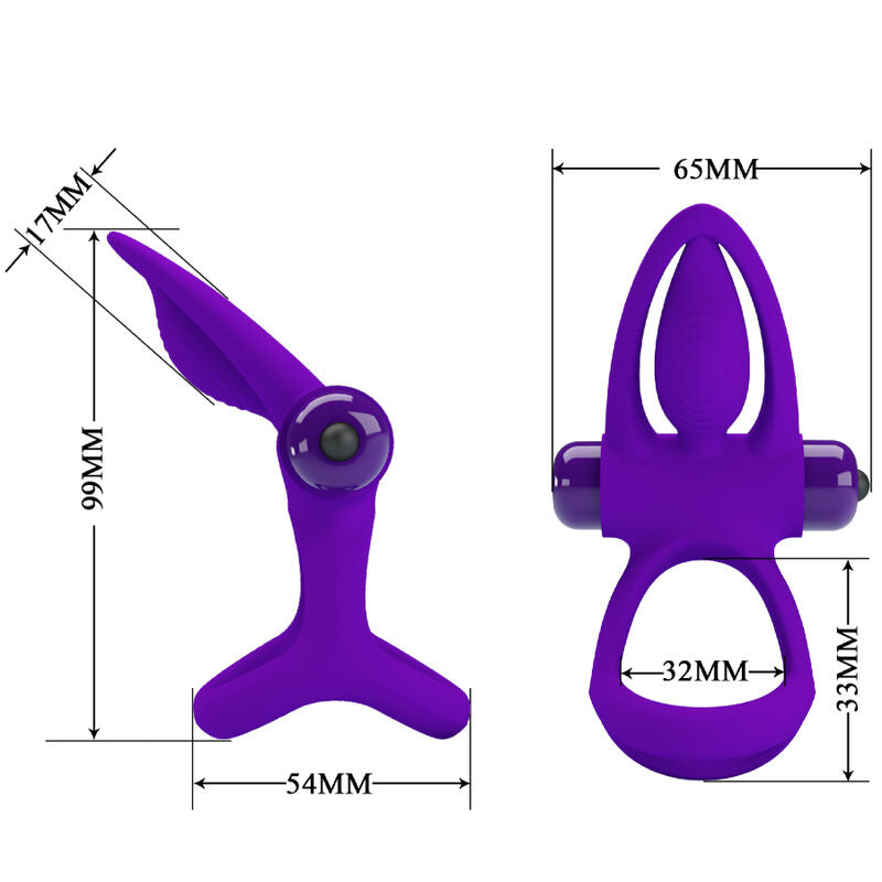 PRETTY LOVE - ANNEAU VIBRATEUR 10 VIBRATIONS SILICONE VIOLETTE PRETTY LOVE MALE