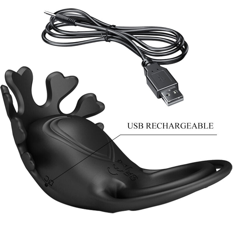 PRETTY LOVE - ANNEAU VIBRATEUR RUBEN 7 VIBRATIONS SILICONE NOIR PRETTY LOVE MALE