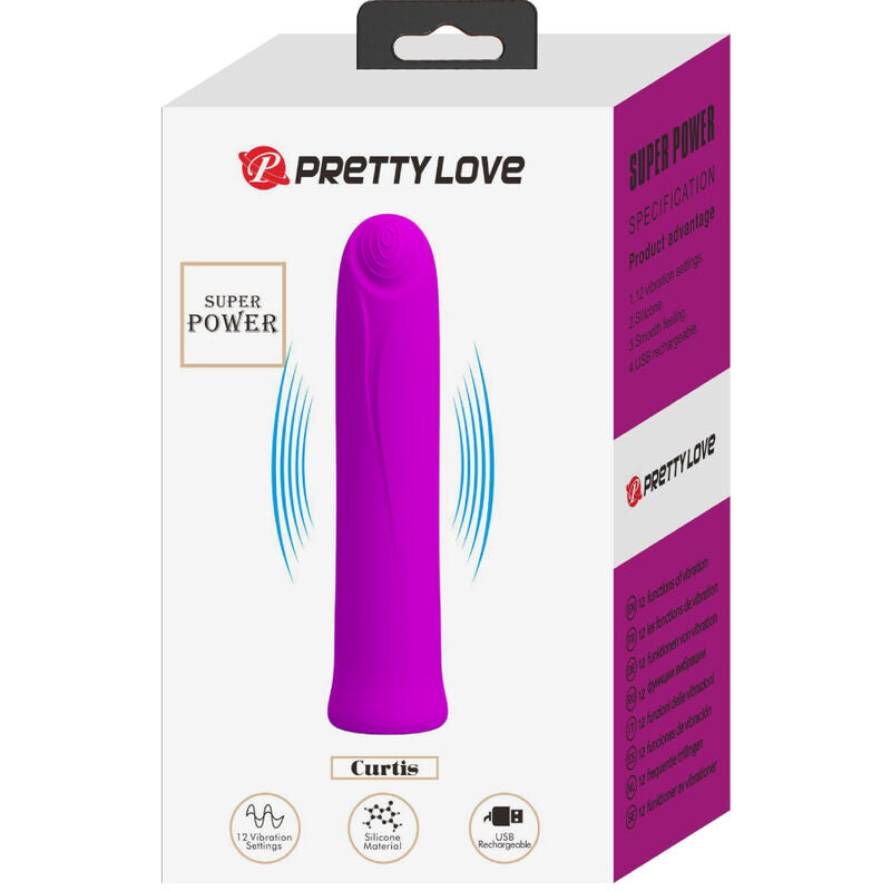 PRETTY LOVE - VIBRATEUR CURTIS MINI SUPER POWER 12 VIBRATIONS EN SILICONE VIOLETTE PRETTY LOVE FLIRTATION