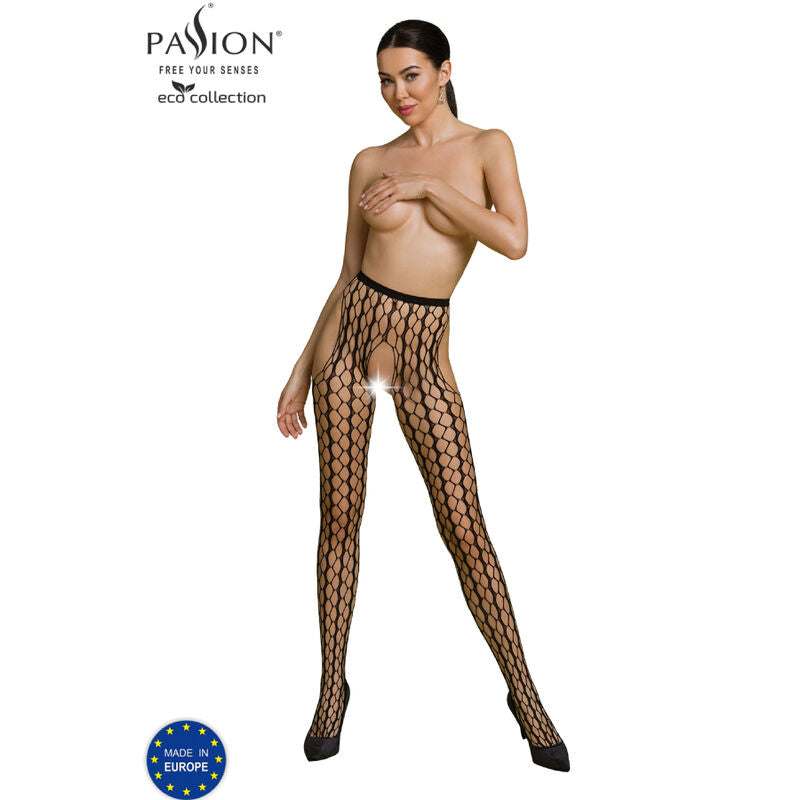 PASSION - BODYSTOCKING ECO COLLECTION ECO S007 ROUGE PASSION WOMAN GARTER & STOCK