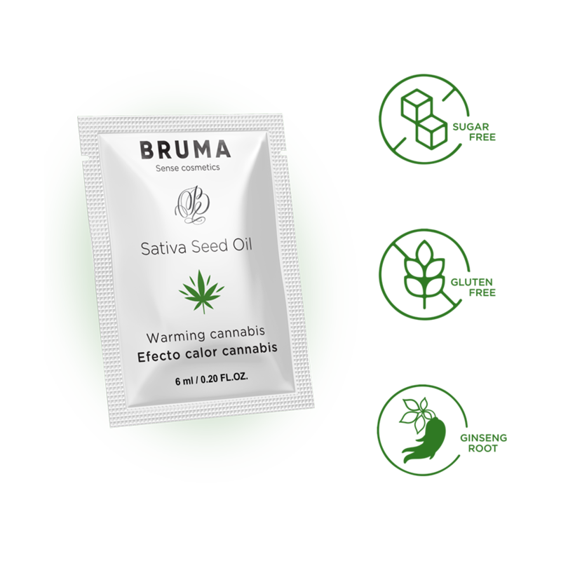BRUMA - HUILE DE GRAINES DE SATIVA GEL GLISSANT RÉCHAUFFANT SAVEUR DE CANNABIS 6 ML BRUMA